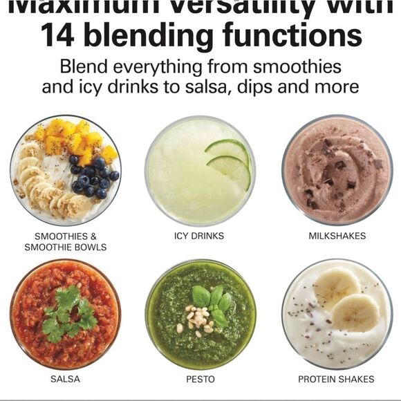 HAMILTON BEACH WAVE CRUSHER 14 SPEED GLASS JAR BLENDER - Picture 9 of 16